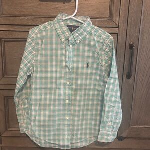 Polo by Ralph Lauren Green Plaid Kids Button Down Shirt